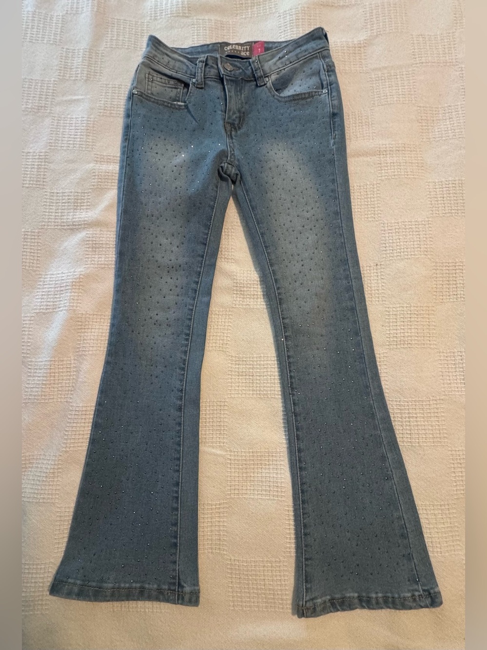 Celebrity Pink Girls Blue Rhinestone Flare Jeans